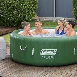 In Box - Coleman SaluSpa Inflatable Hot Tub w/ 140 Jets, LED & Cover!