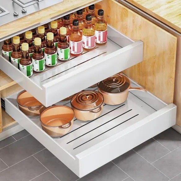 Pull Out Cabinet Organizer White One Only