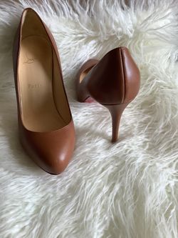 Christian Louboutin SouGoutor Brown Leather Heel Women’s Size7.5
