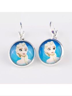 Elsa silver plated clip on earrings