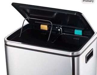 YOUQUEEN Trash Can Large-Capacity Foot Silent Silver 24”*14”*18” Excellent Condition