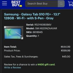 Brand New Samsung Galaxy Tab S10 FE+ with Hard Case
