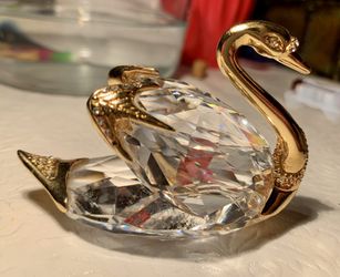 Crystal And Gold Swan Vintage 70’s