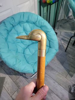 Vintage Brass Duck Walking Cane