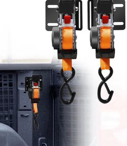 2PCS Dual-Pivot Retractable Truck Bed Ratchet Straps. Specifically fits Chevy Silverado and GMC Sierra 1500 models from 2019 to 2025