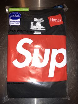 Supreme X Hanes T-shirt 3 pack Black - Size Large