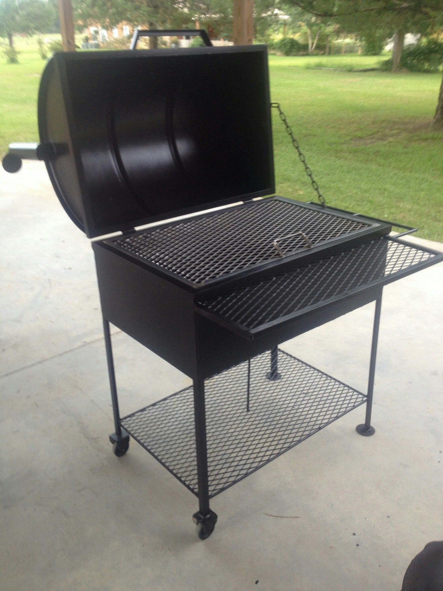 Custom made charcoal grill