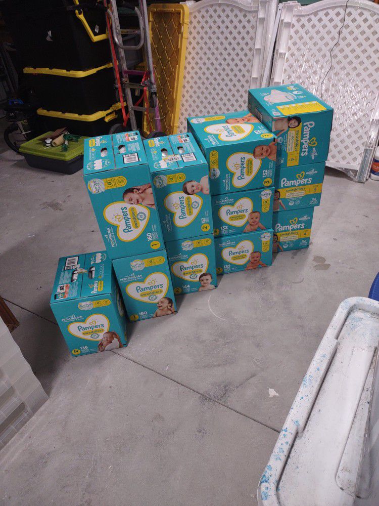 Pampers Swaddlers Bundle/11 Boxes/Sizes N-4 