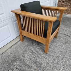 Vintage St. Timothy Mission Style Oak Chair 