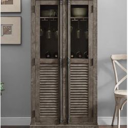 *Brand New* Ameriwood Home Sienna Park Beverage Cabinet, Weathered Oak