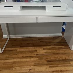 IKEA White 55” MICKE Desk w/Alex Add On