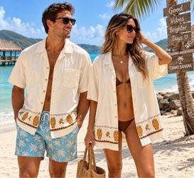 Tommy Bahama Tommy Bahama Men's L 100% Silk Hawaiian Vacation Camp Shirt