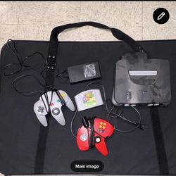 Nintendo 64 Console Bundle Super Mario 64 2 Controllers 1/2  Power Cord needed