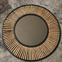 Mirror Rattan And Black