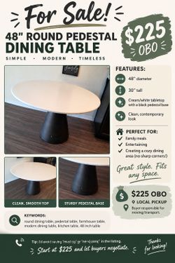 Modern Oval Pedestal Dining Table