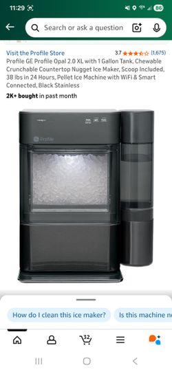 Profile GE Profile Opal 2.0 XL with 1 Gallon Tank, Chewable Crunchable Countertop Nugget Ice Maker, Scoop Included, 38 lbs in 24 Hours, Pellet Ice Mac