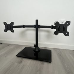 VIVO Freestanding Dual Monitor Stand with Glass Base & Adjustable Arms