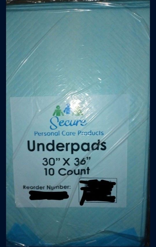 XL Personal Care Pads 30x36  Sold By The Case Only 100 Count In Each Case Asking $33.00 Each Case.
