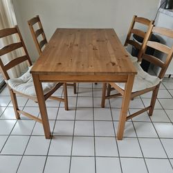 IKEA JOKKMOKK Solid Wood Dining Table Set – 4 Chairs – Excellent Condition