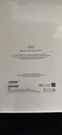iPad (9th Generation) wi-fi 64 GB (Space Grey)