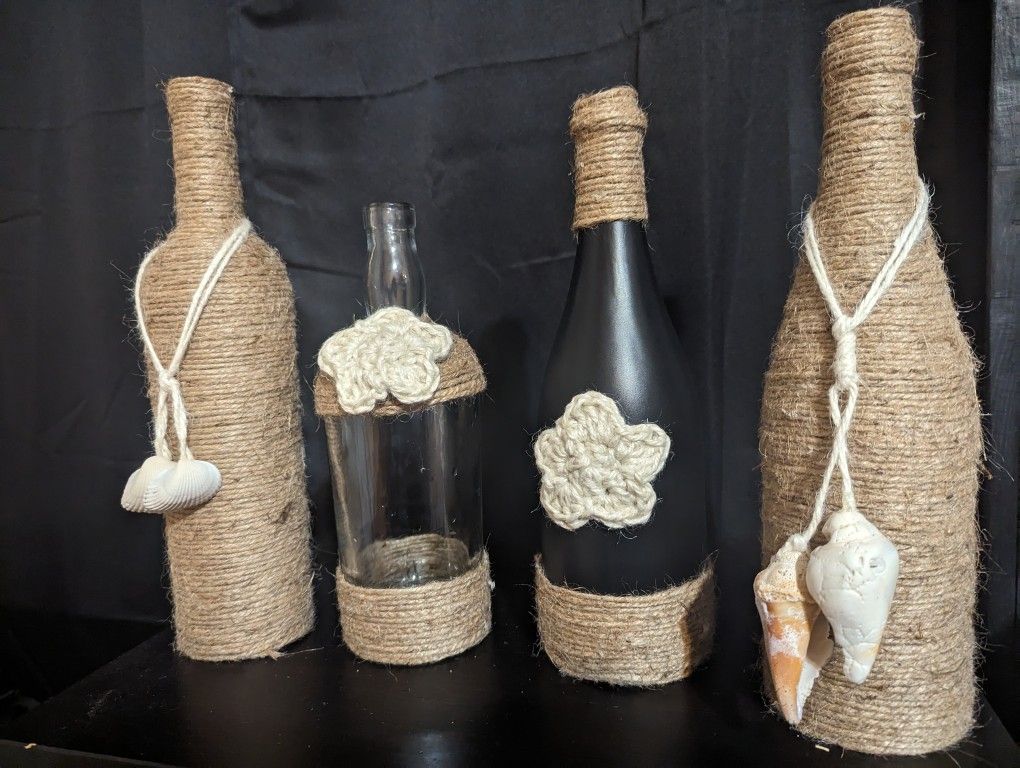 Wrapped Twine Bottle Decor