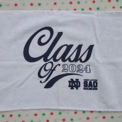 Class of 2024 Unisex Adult Notre Dame Fighting Irish NCAA 18" x 11" Towel