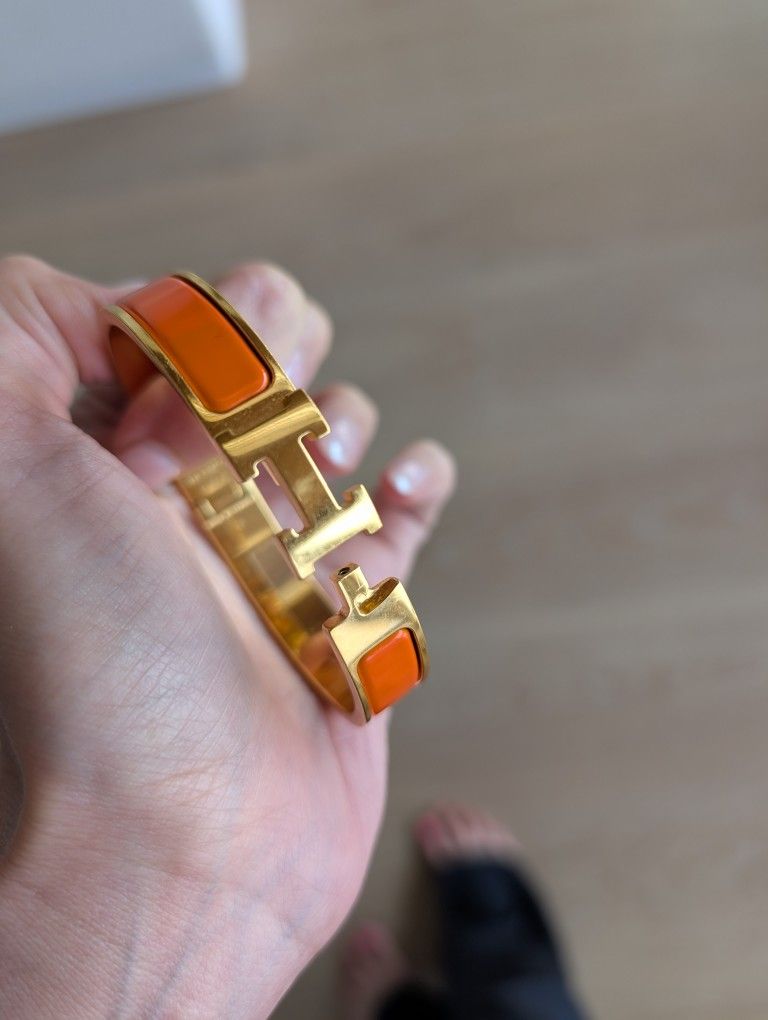 Original Orange Hermes Enamel Bracelet