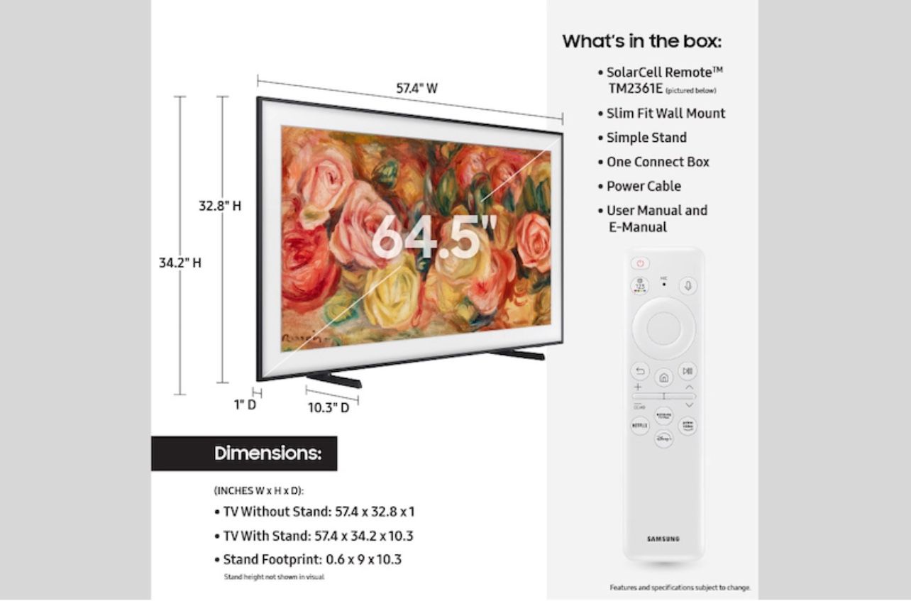 Samsung 65” The Frame TV (2024) + Walnut Frame – Like New