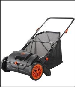 VEVOR Push Lawn Sweeper, 21-inch Leaf & Grass Collector, Strong Rubber Wheels & Heavy-Duty Thickened Steel, Durable to Use with Large Capacity 3.5 cu.