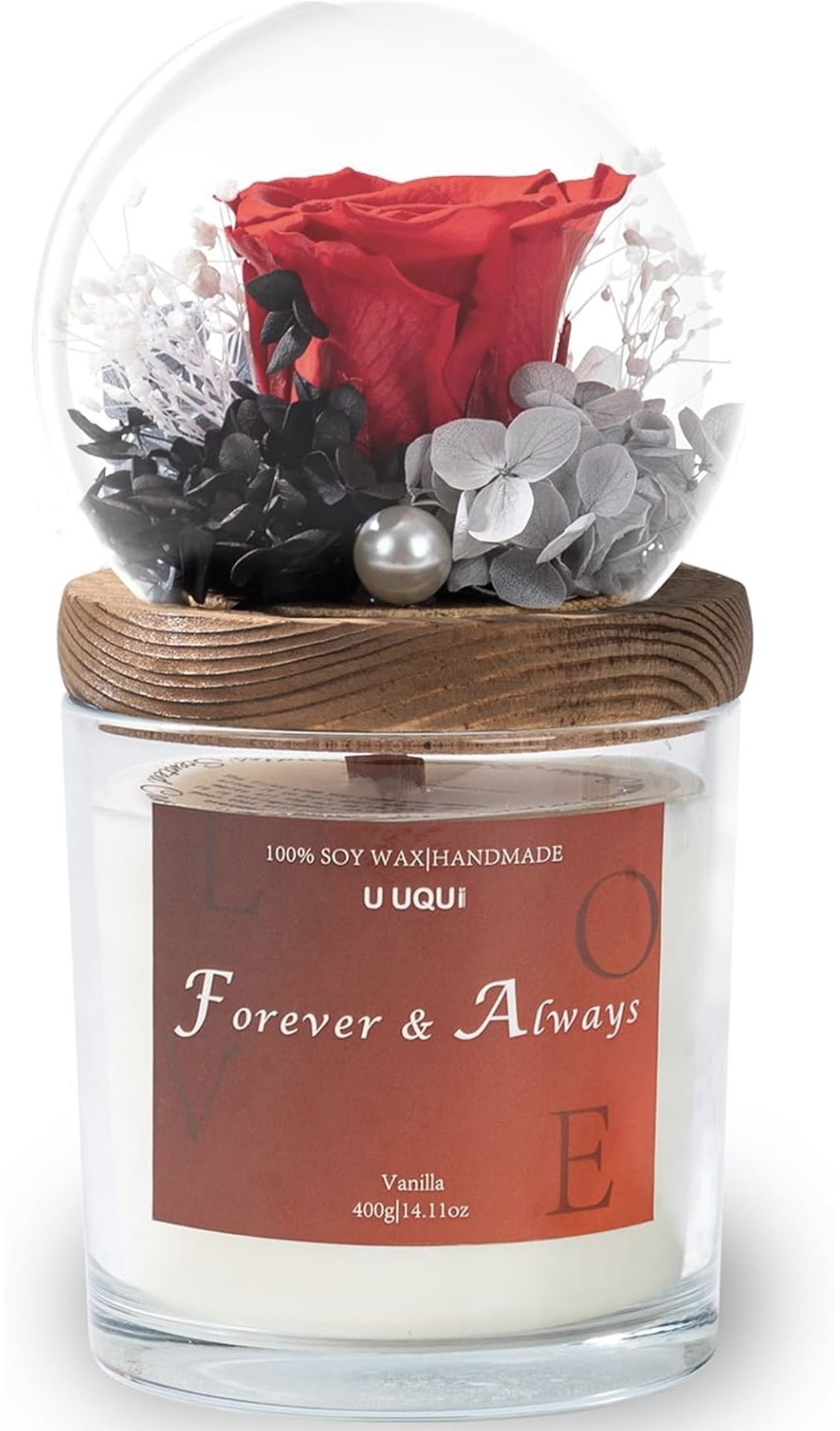 Flowers Candles Valentines Day Gifts for Her, Roses Valentines Day Gifts for Girlfriend, Candles Valentines Day Gifts for Wife, Scented Candles & Pres