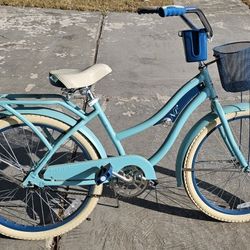 Girls Ladies BEACH CRUISER Bike Bicycle 24" Nel Lusso Turquoise Blue Aqua