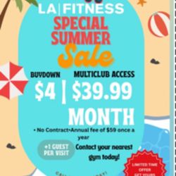LA FITNESS MULTI GYM ACCESS SALE