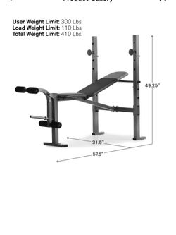 Weider XR 6.1 Multi Position Weight Bench Brand new for Sale in