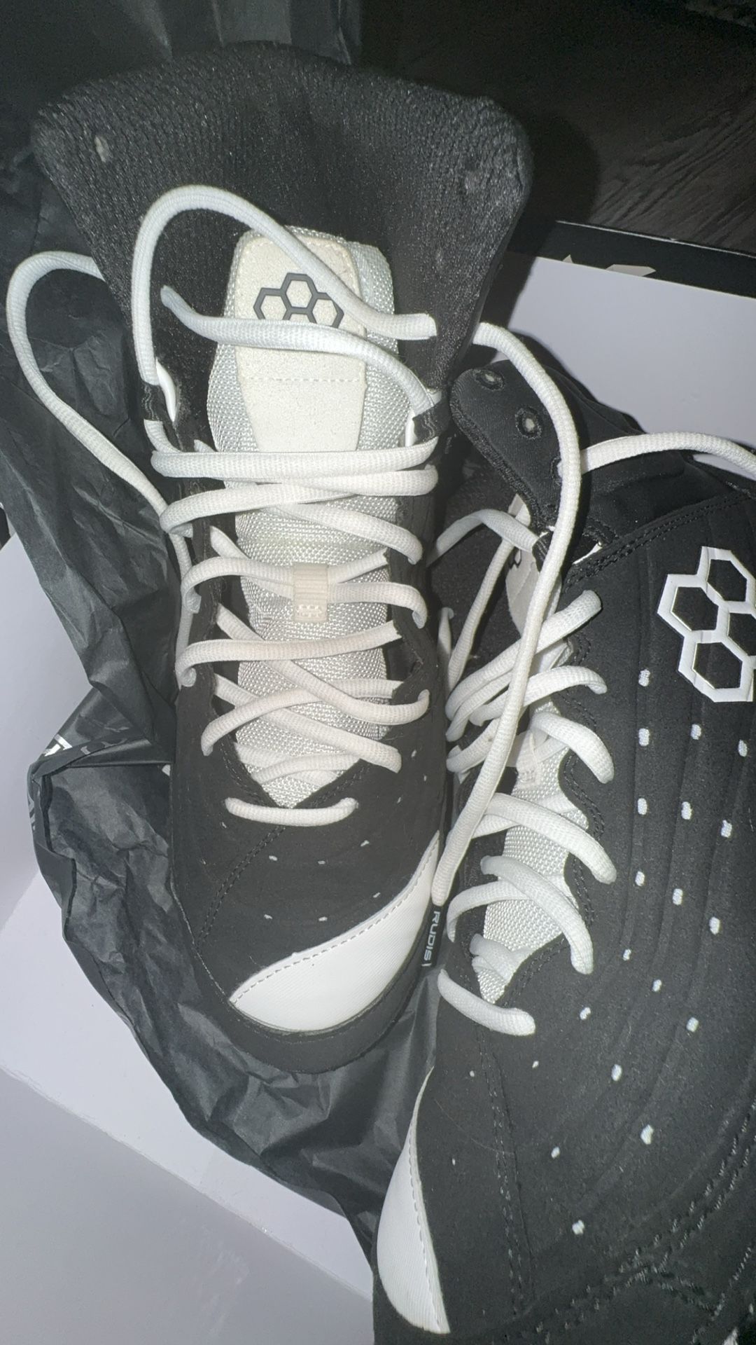 wrestling shoes and head gear rudis