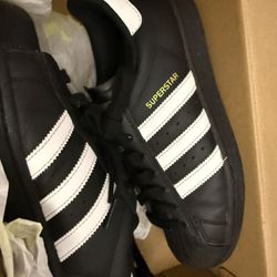 Adidas Black Superstar Shoes Size 7