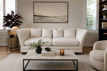 Cream upholstered sofa modern
