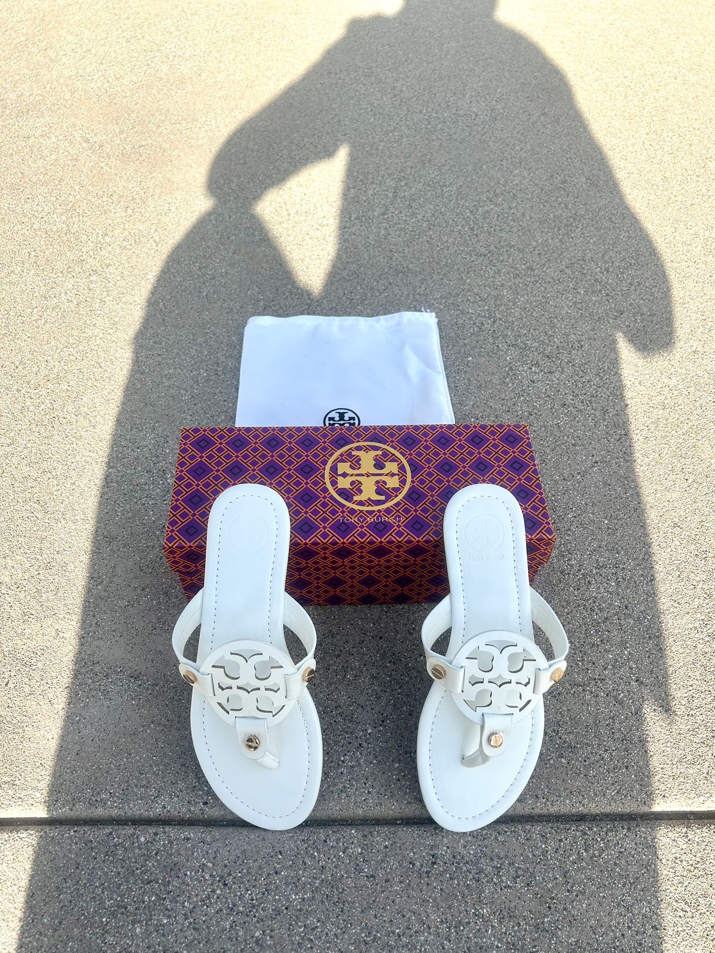 Tory Burch white Miller sandals,