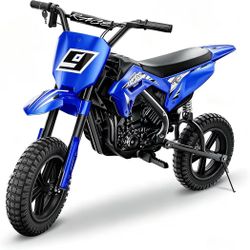 Kids Electric Dirt Bike up to 11mph, 24V Kids Motorcycles 250W Brushless Motors, Electric Motorcycles for Kids with 12'' All-Terrain Tires, Bluetooth,