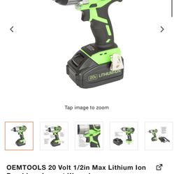 OEMTOOLS 20 Volt 1/2in Max Lithium Ion Brushless Impact Wrench