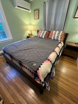 Queen Bed Frame with 4 Storage Boxes (IKEA Songesand)