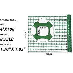 PotatoLife Plastic Mesh Fence Safety Fence, 4'x100' Roll with 100 Zip Ties, Resuable Temporary Netting for Garden Fencing, Construction, Snow Fencing,