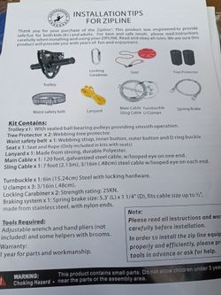 CTSC Backyard Zipline Kit - [95ft] - Brand New Open Box!