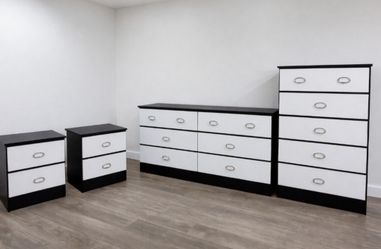 Dresser, Chest and 2 Nightstands ⚜️ Cómoda, Gavetero y Mesitas de Noche 🚚