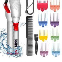 Cortadora de pelo inalámbrica para hombre, kit de aseo profesional de peluquería, kit de corte de pelo eléctrico inalámbrico recargable, 8 coloridos p