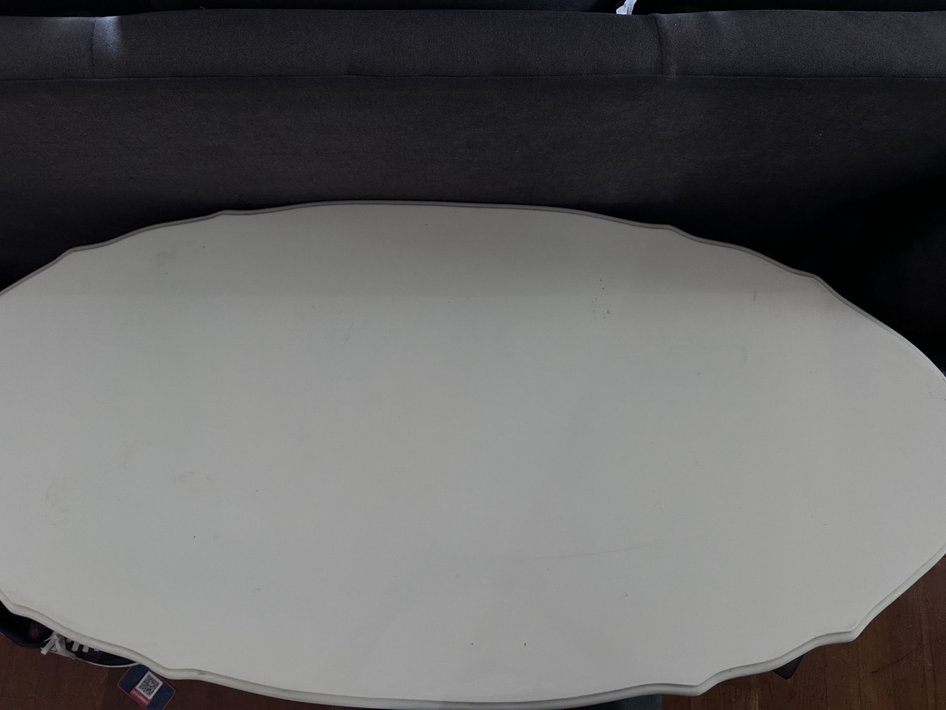 Elegant Carved Wood Coffee Table with Marble Top