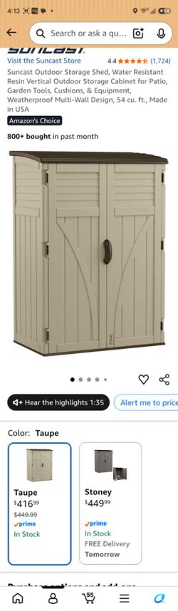 Suncast Storage unit bin little house