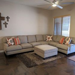 Ashley's Beige Sectional Couch 