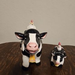 COW CREAM AND SUGAR SET ($30), NAPKIN HOLDERS ($2 each), & MUGS ($5 each); $45 for everything