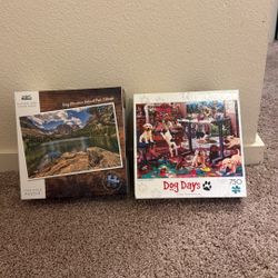 Sealed Brand New Puzzles 1000 And 750 Pieces, Rocky Mtns And Dog Days