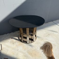 Side Table Wine Barrel Staves